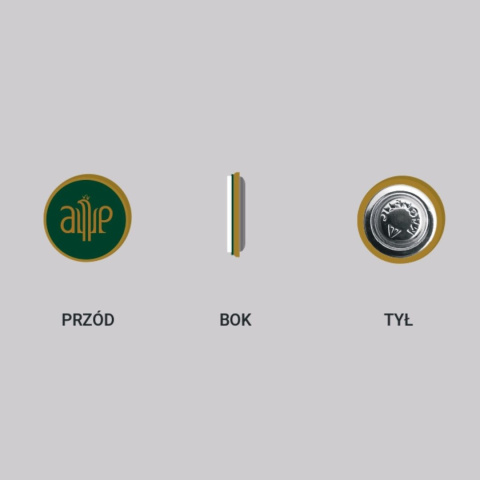 Przypinka metalowa logo